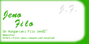 jeno filo business card